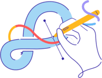 Hand drawing vector shapes with precision for scalable and high-quality graphic designs. Edited.